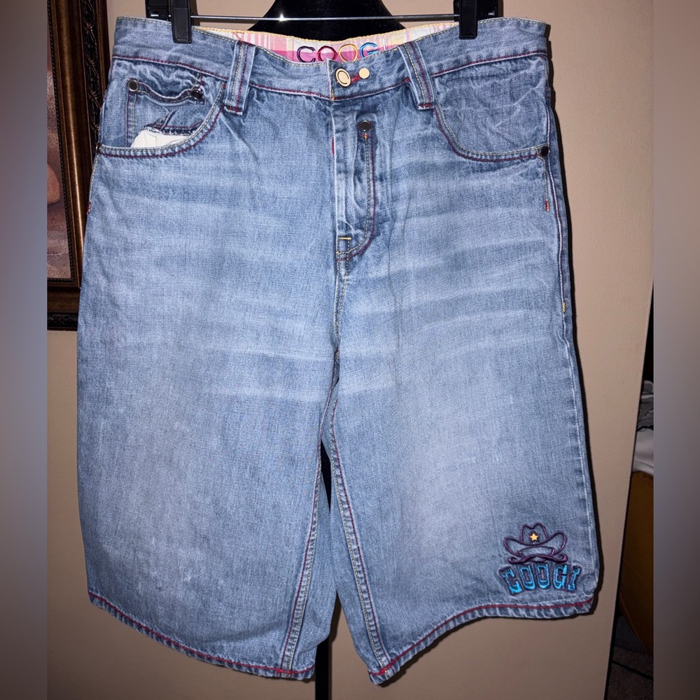 Authentic COOGI - Vintage Blue Jean Shorts with Colorful Signature Stitching - Picture 3 of 9